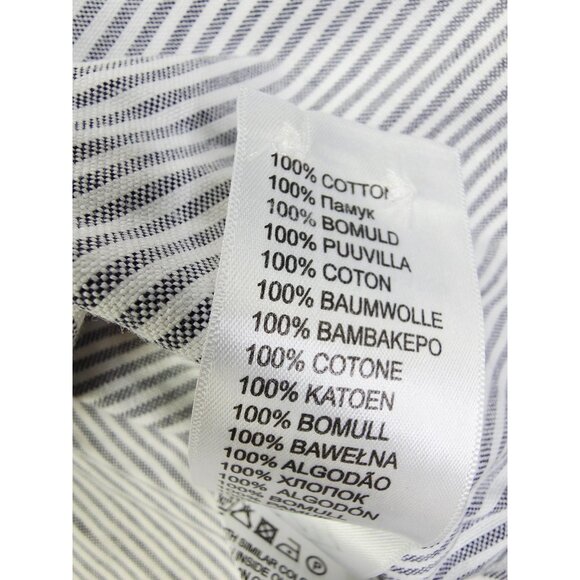 Ben Sherman Medium Mens Pocket Logo Black White Stripe The British Oxford Shirt - Picture 8 of 11
